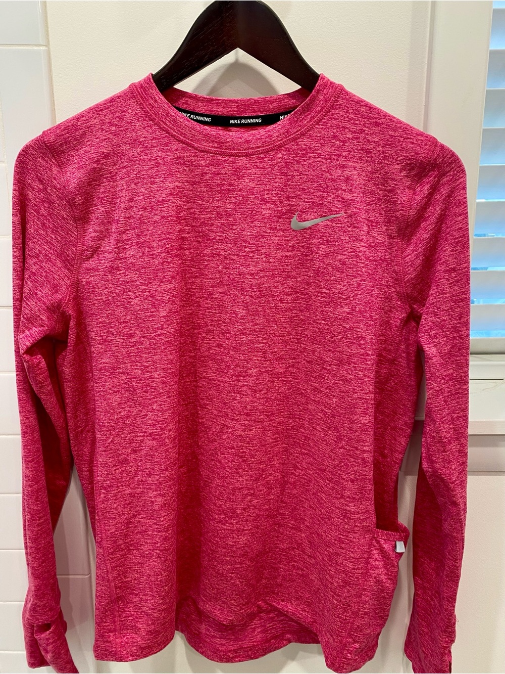 Nike Women's Heathered Fuchsia Long Sleeve Running Top